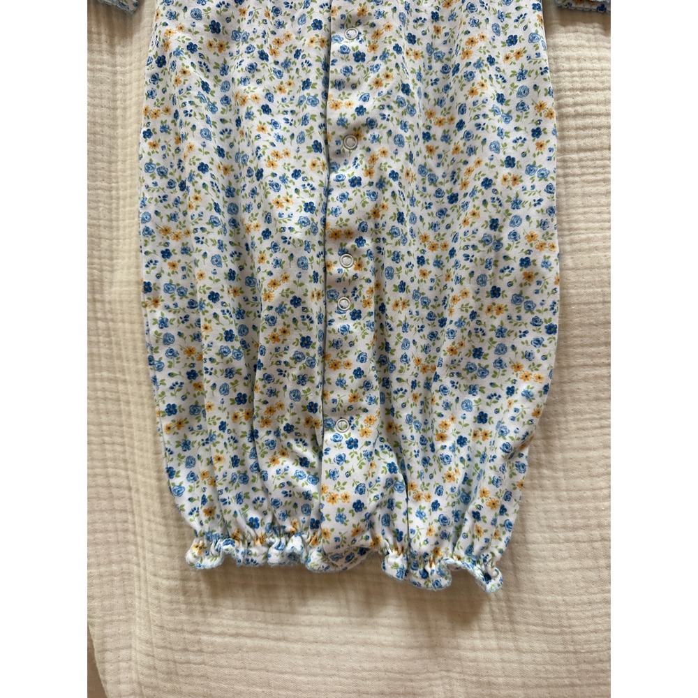 Kissy Kissy Baby Girl Floral Footie Pajamas Gown Smocked Bundle Pink Blue 0-3 - Picture 6 of 6